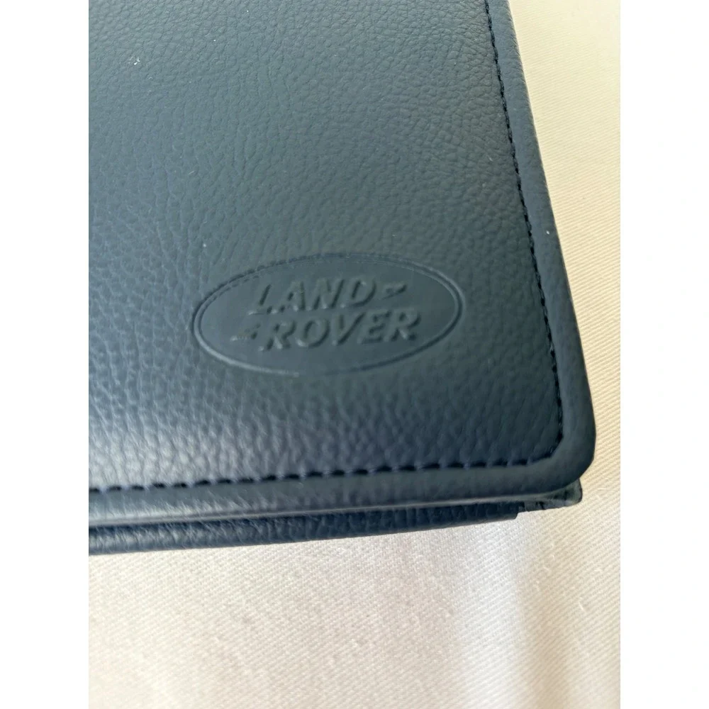 Land Rover‎ Navy Blue Textured Leather Document Holder Long Wallet Embossed Logo